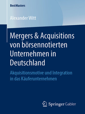 cover image of Mergers & Acquisitions von börsennotierten Unternehmen in Deutschland